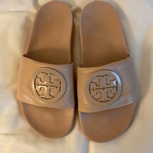 Tori Burch leather slides